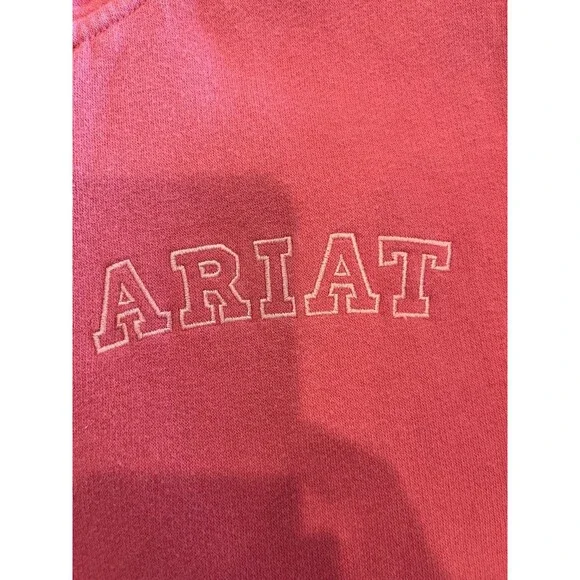 Ariat Sweatshirt Jacket Womens Sz Med Pink with logo long sleeves full zip - Picture 8 of 8